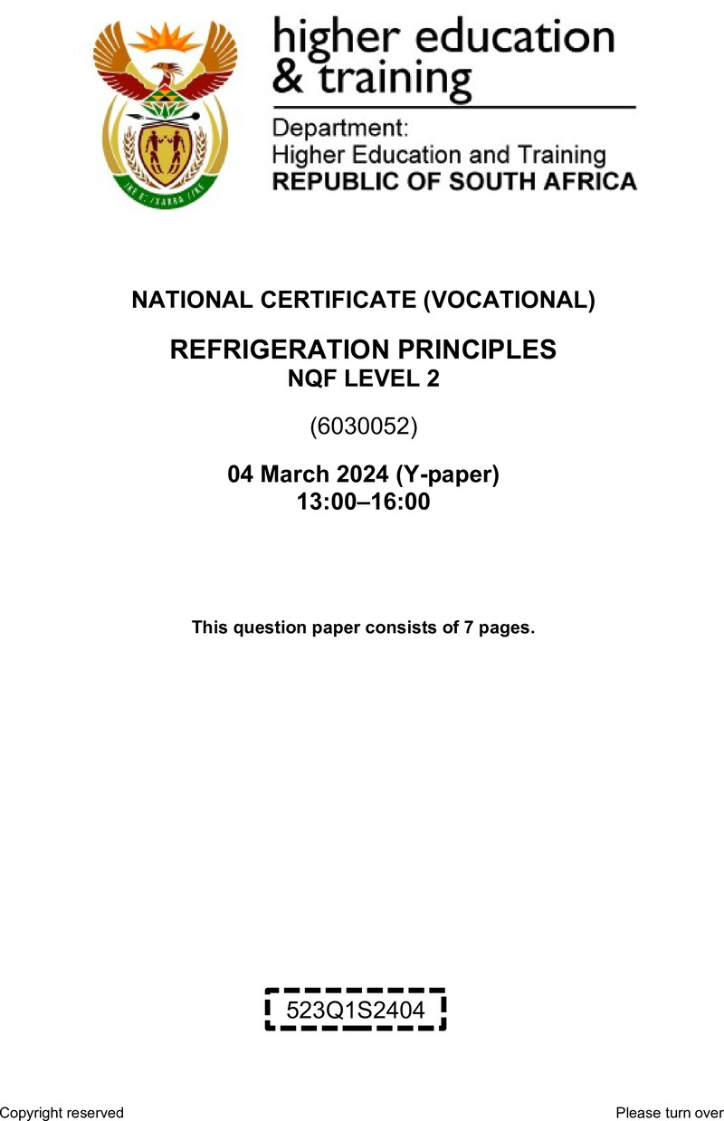 Nc2630 Refrigeration Principles L2 QP Supp 2024