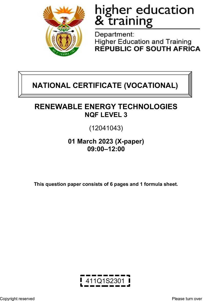 Nc2650 Renewable Energy Technologies L3 QP Supp 2023