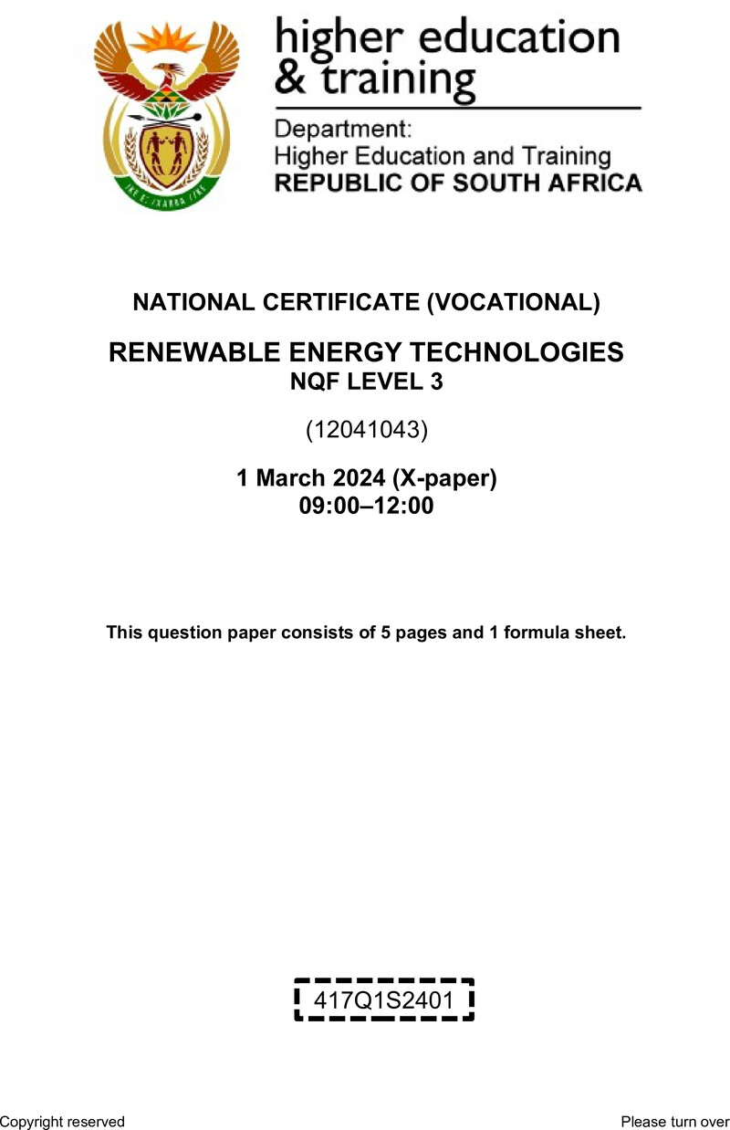 Nc2650 Renewable Energy Technologies L3 QP Supp 2024