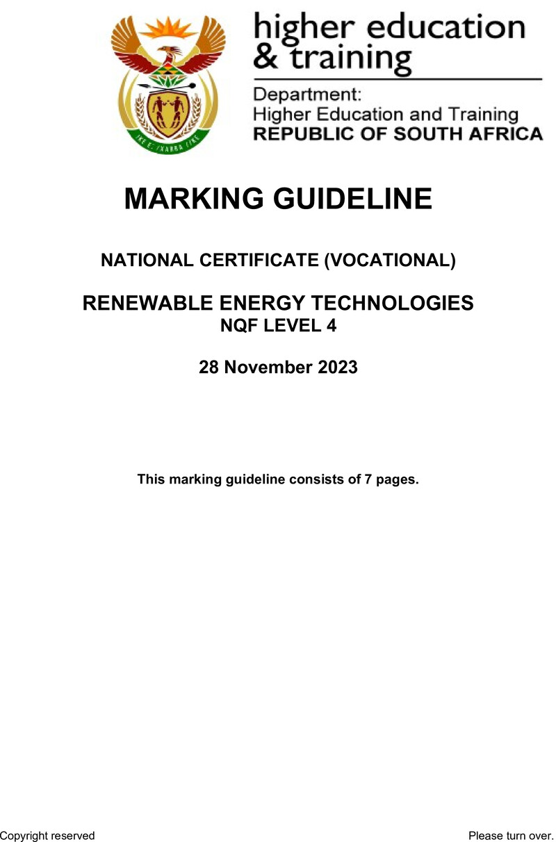 Nc2660 Renewable Energy Technologies L4 Memo Nov 2023