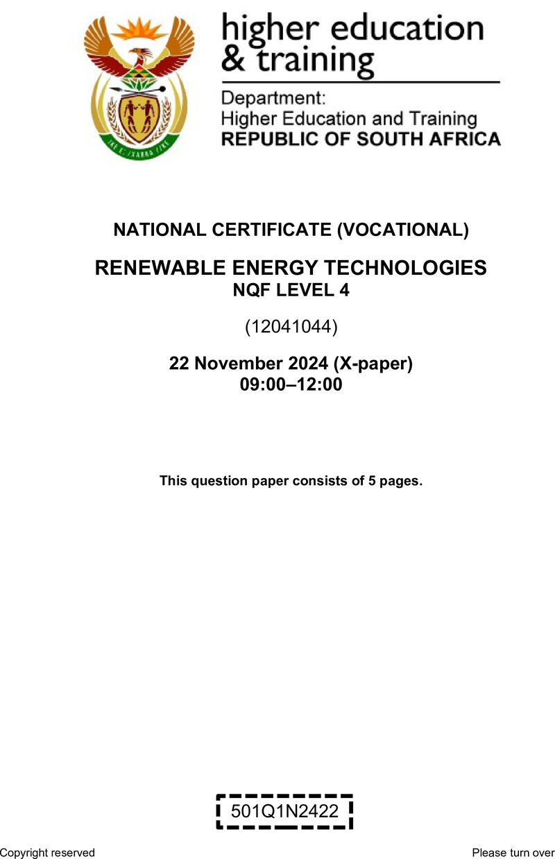 Nc2700 Renewable Energy Technologies L4 QP Nov 2024