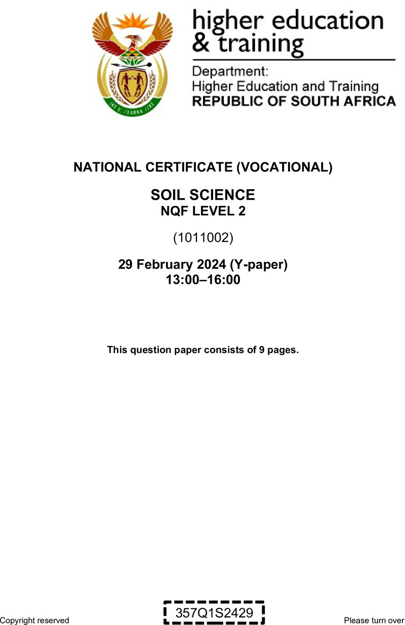Nc2730 Soil Science L2 QP Supp 2024