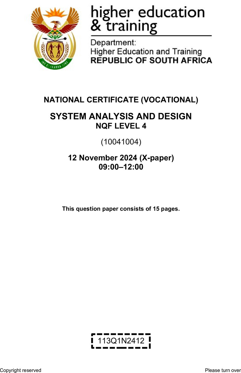 Nc2930 System Analysis And Design L4 QP Nov 2024