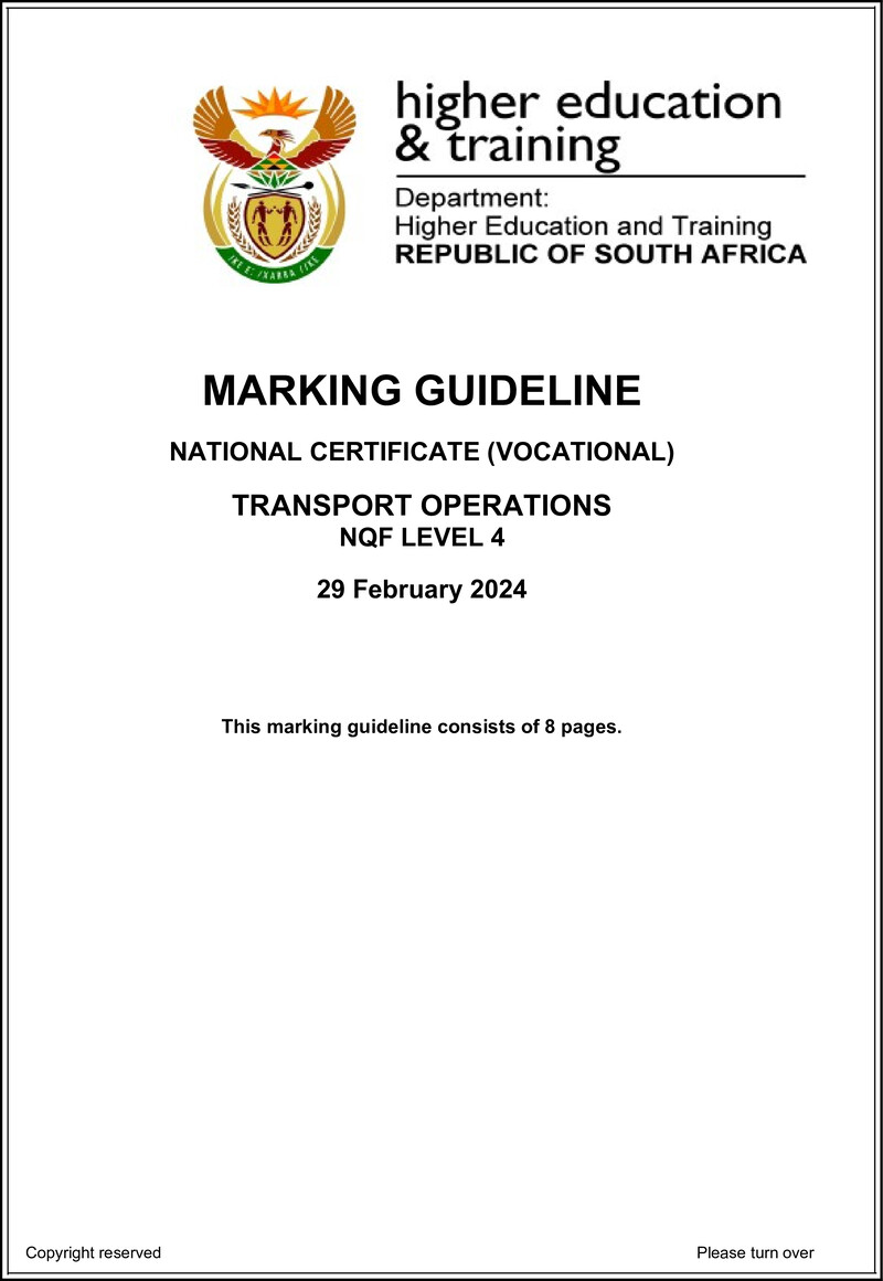 Nc2970 Transport Operations L4 Memo Supp 2024