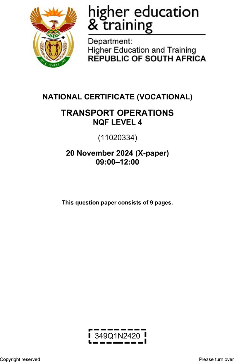 Nc2970 Transport Operations L4 QP Nov 2024