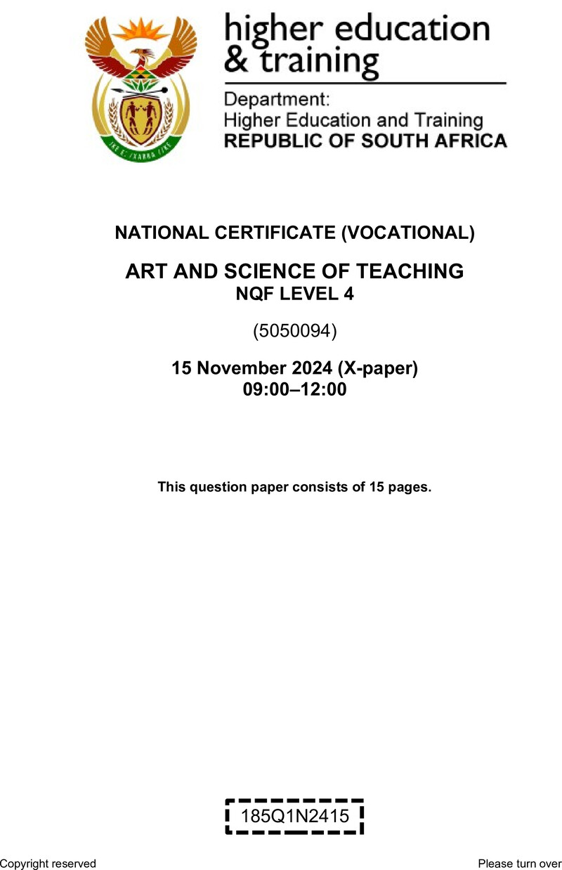 Nc310 Art And Science Of Teaching L4 QP Nov 2024