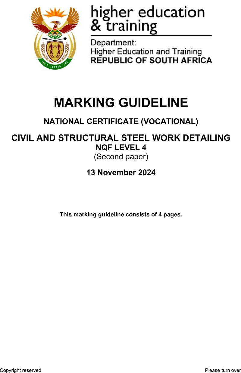 Nc410 Civil And Structural Steelwork Detailing L4 P2 Memo Nov 2024