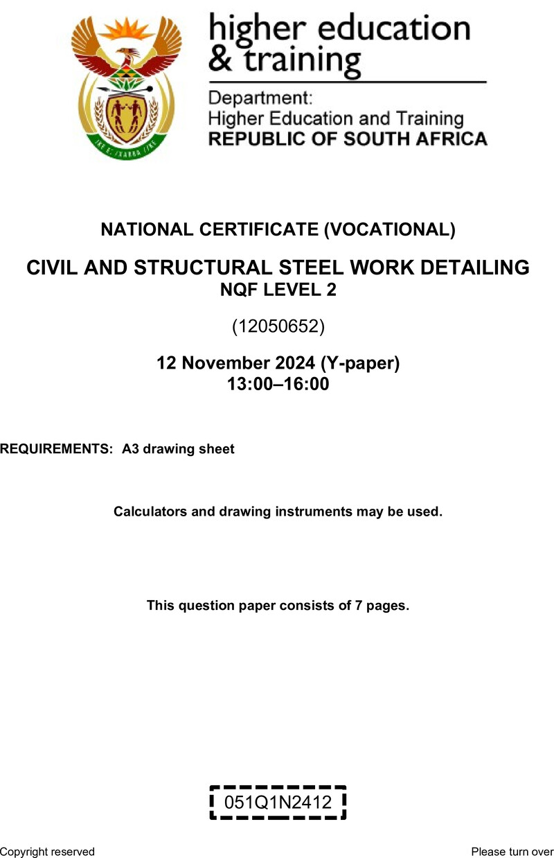 Nc430 Civil And Structural Steel Work Detailing L2 Nov QP 2024