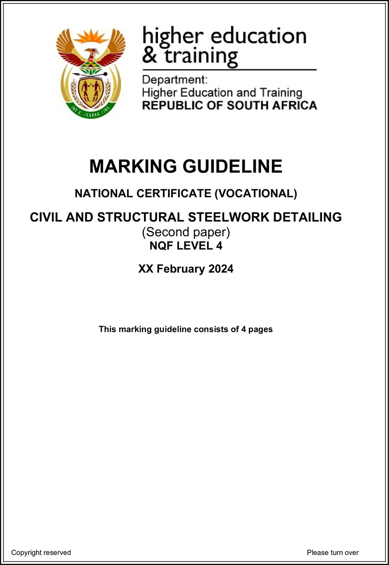 Civil And Structural Steelwork Detailing L4 P2 MEMO Supp 2024 preview