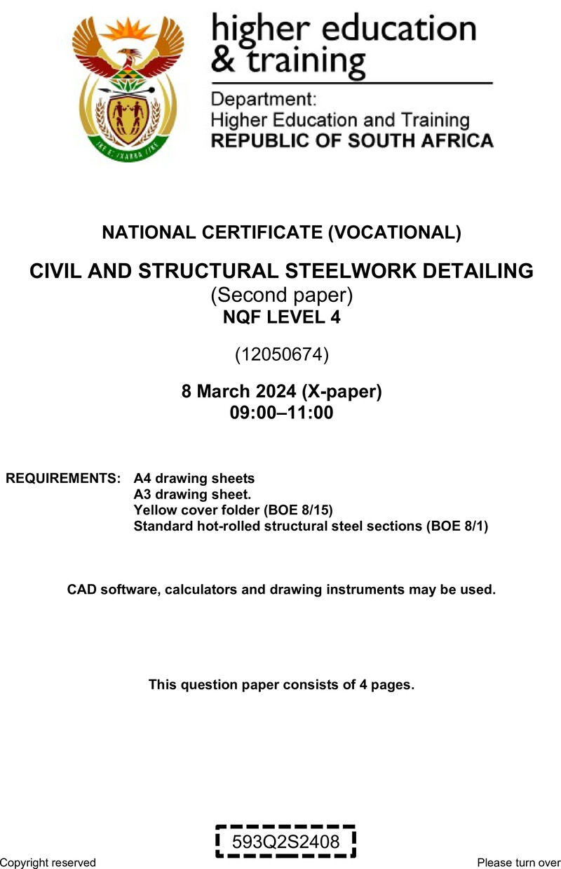 Civil And Structural Steelwork Detailing L4 P2 QP Supp 2024 preview