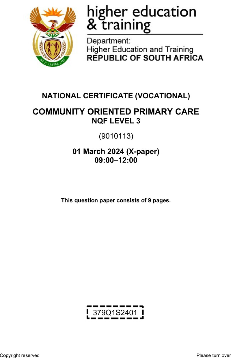 Nc500 Community Oriented Primary Care L3 QP Supp 2024