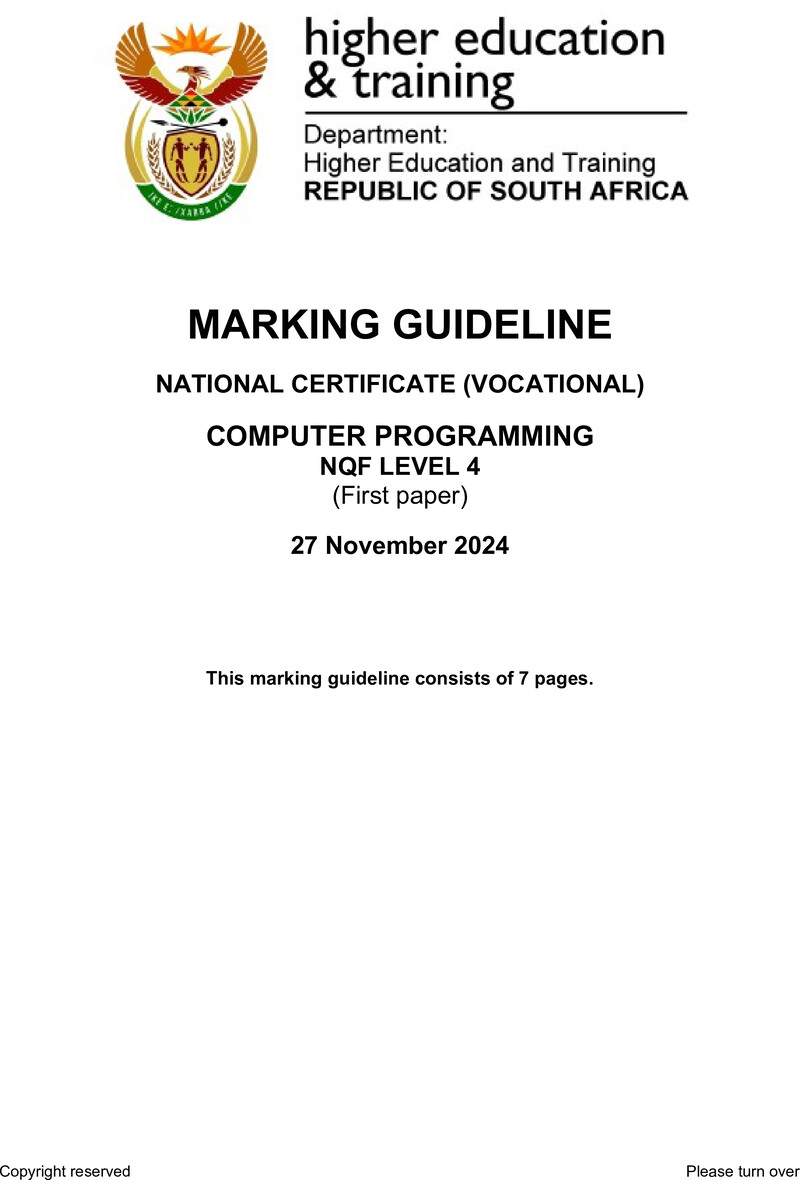 Nc550 Computer Programming L4 P1 Memo Nov 2024