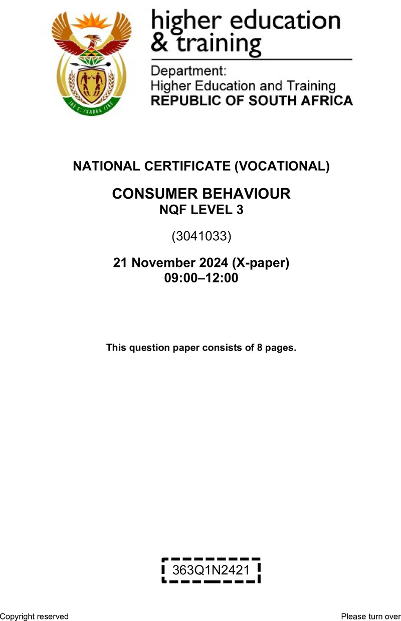 Nc640 Consumer Behaviour L3 QP Nov 2024