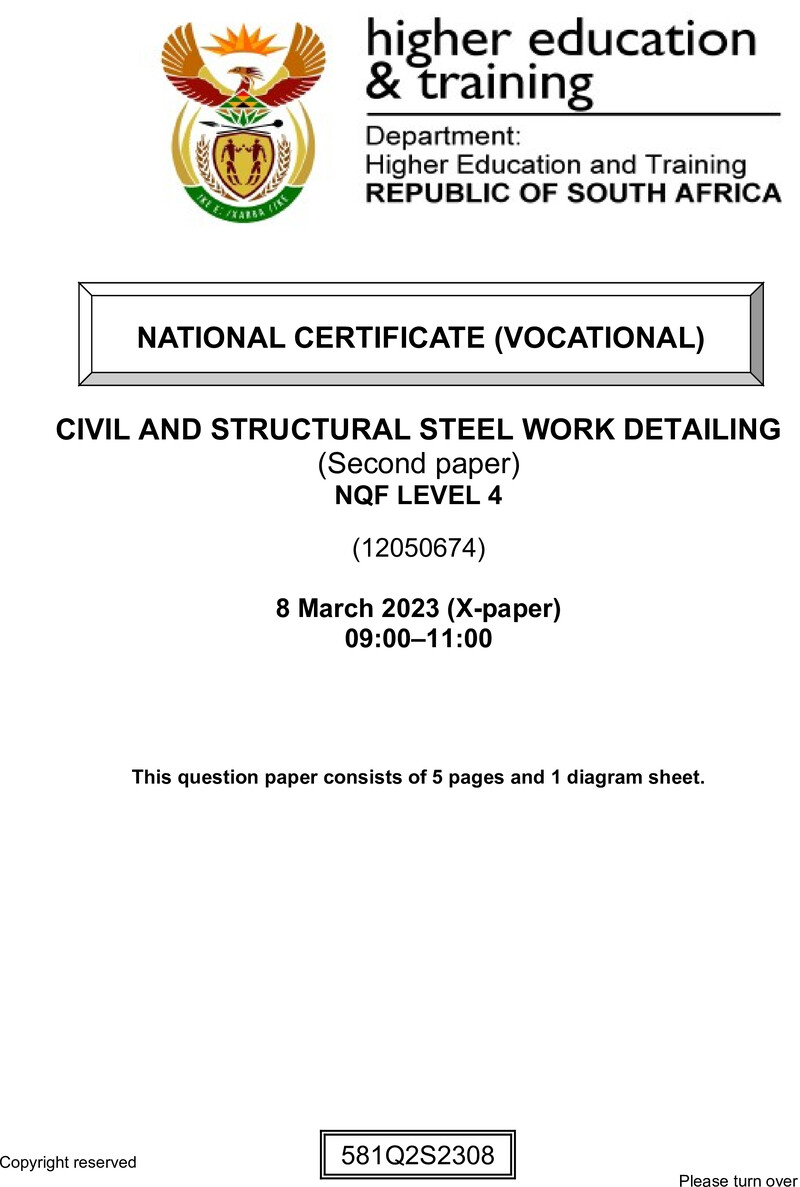 Nc450 Civil And Structural Steelwork Detailing L4 P2 QP Sup Feb 2023 Signed Off