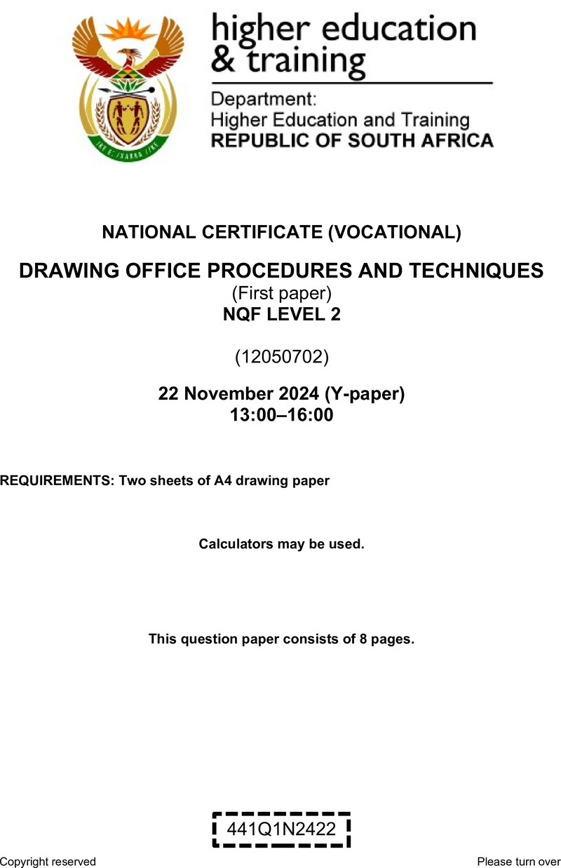 Nc780 Drawing Office Procedures And Techniques L2 P1 Nov QP 2024