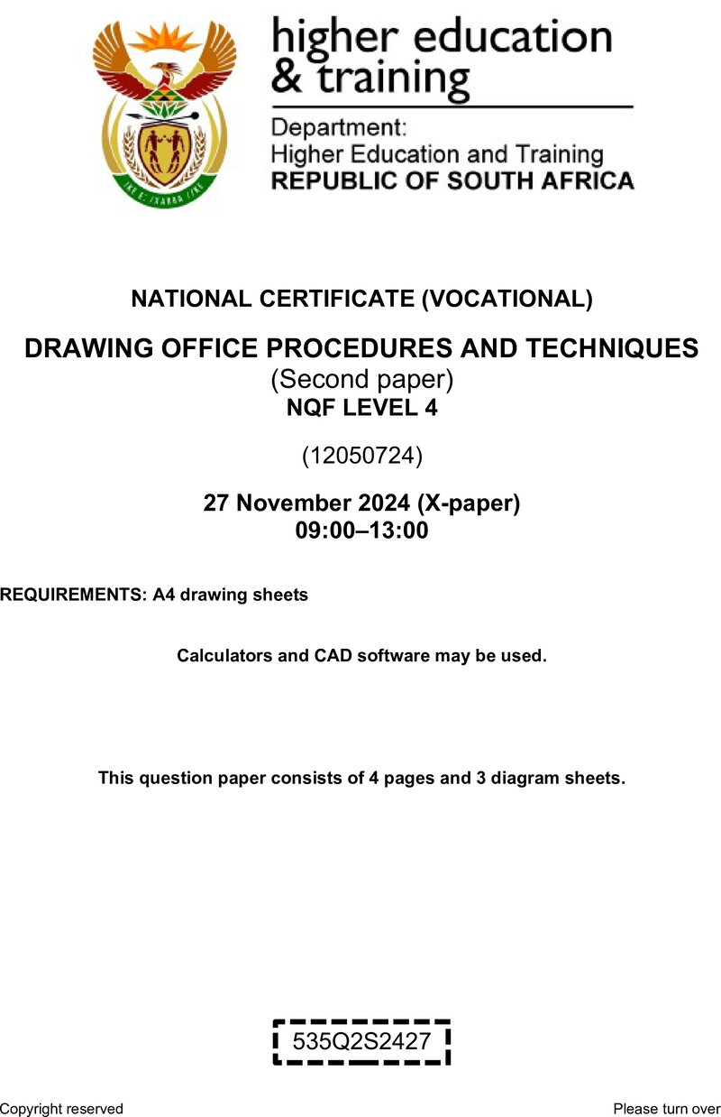 Nc830 Drawing Office Procedures And Techniques L4 P2 QP Nov 2024