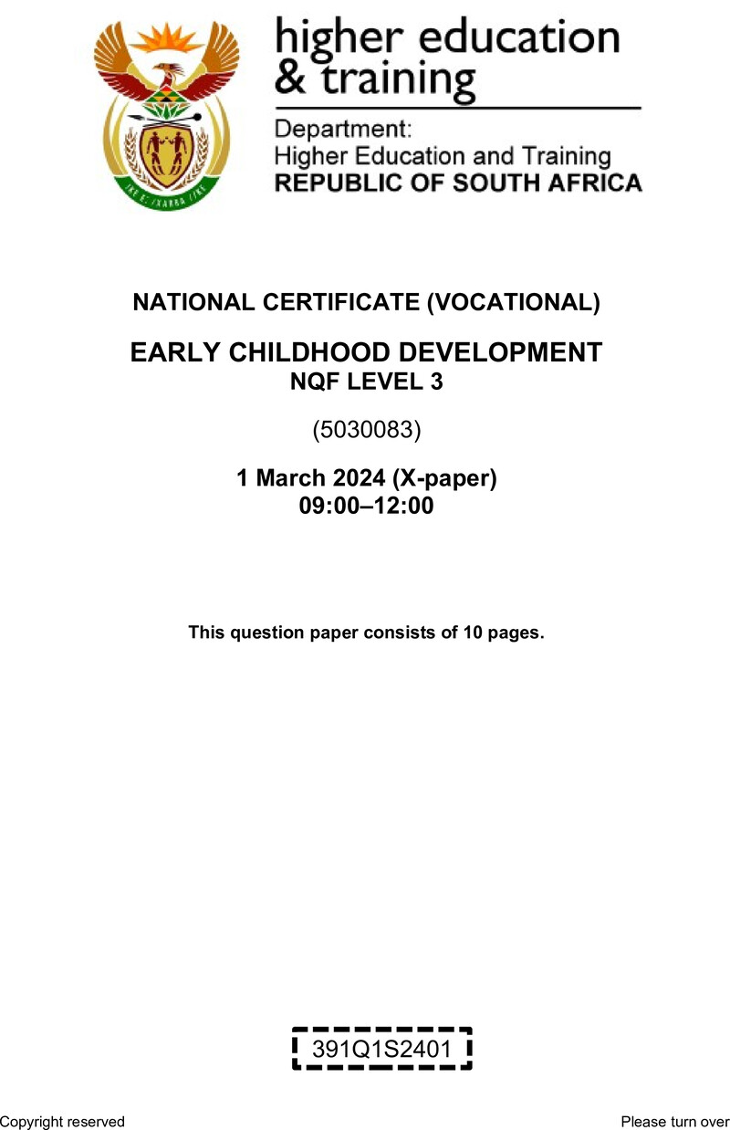 Nc8300 Early Childhood Development L3 QP Feb 2024