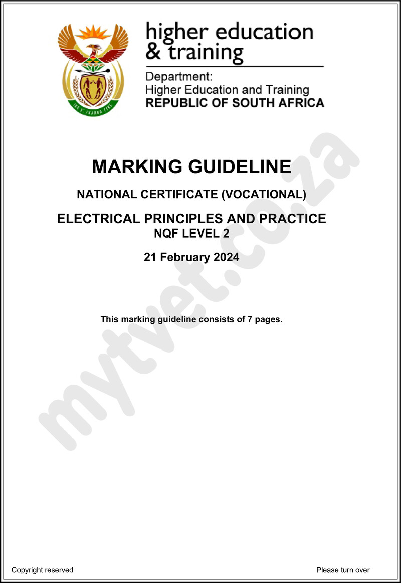 Nc880 Electrical Principles And Practice L2 Supp Memo 2024