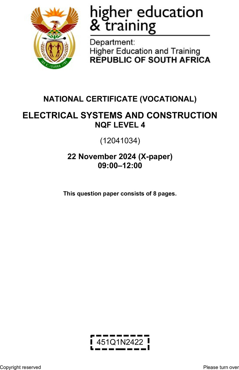 Nc950 Electrical Systems And Construction L4 QP Nov 2024