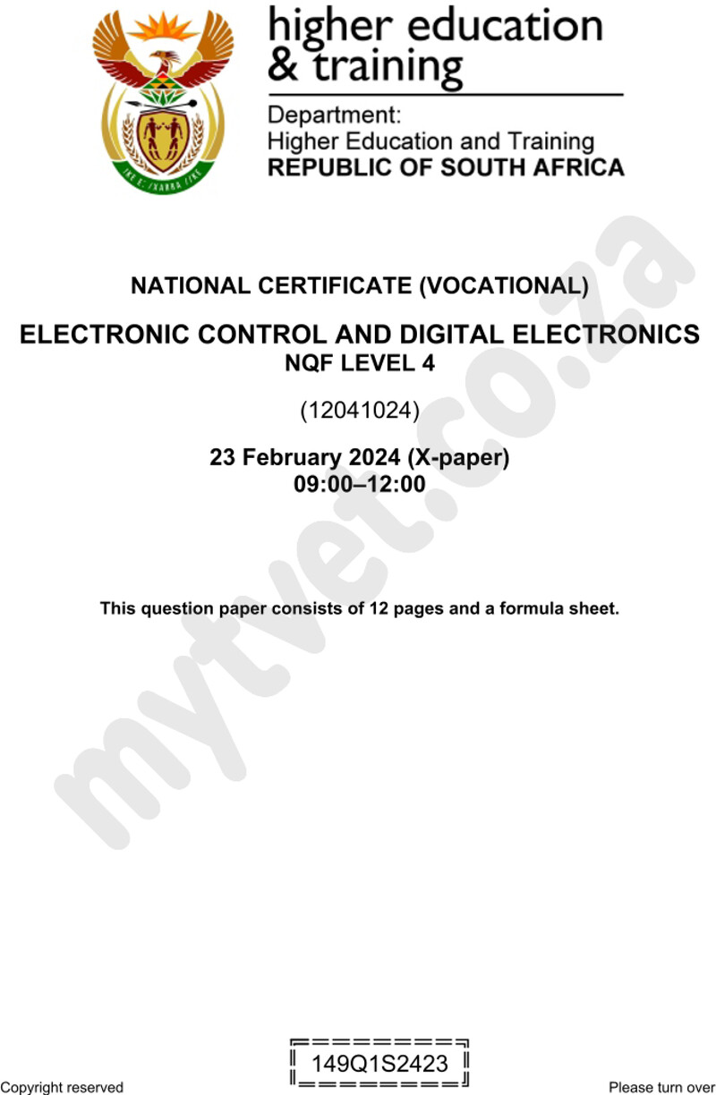 Nc980 Electronic Control And Digital Electronics L4 QP Supp 2024