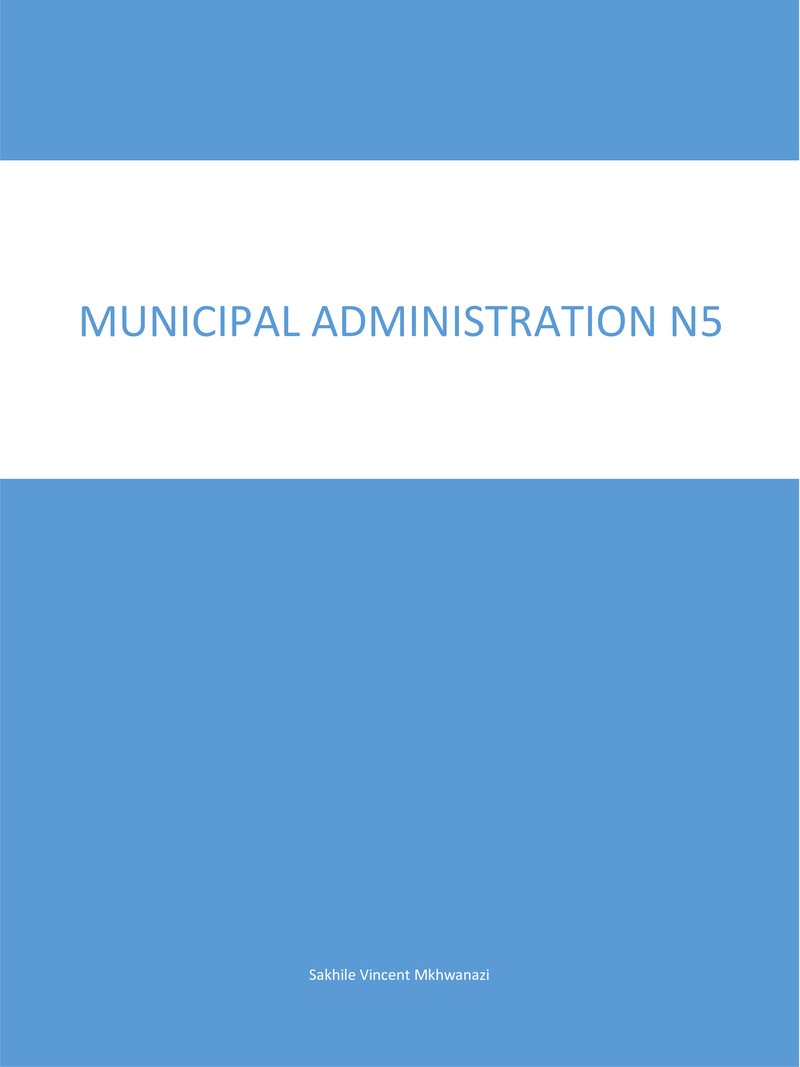 Municipal Administration N5