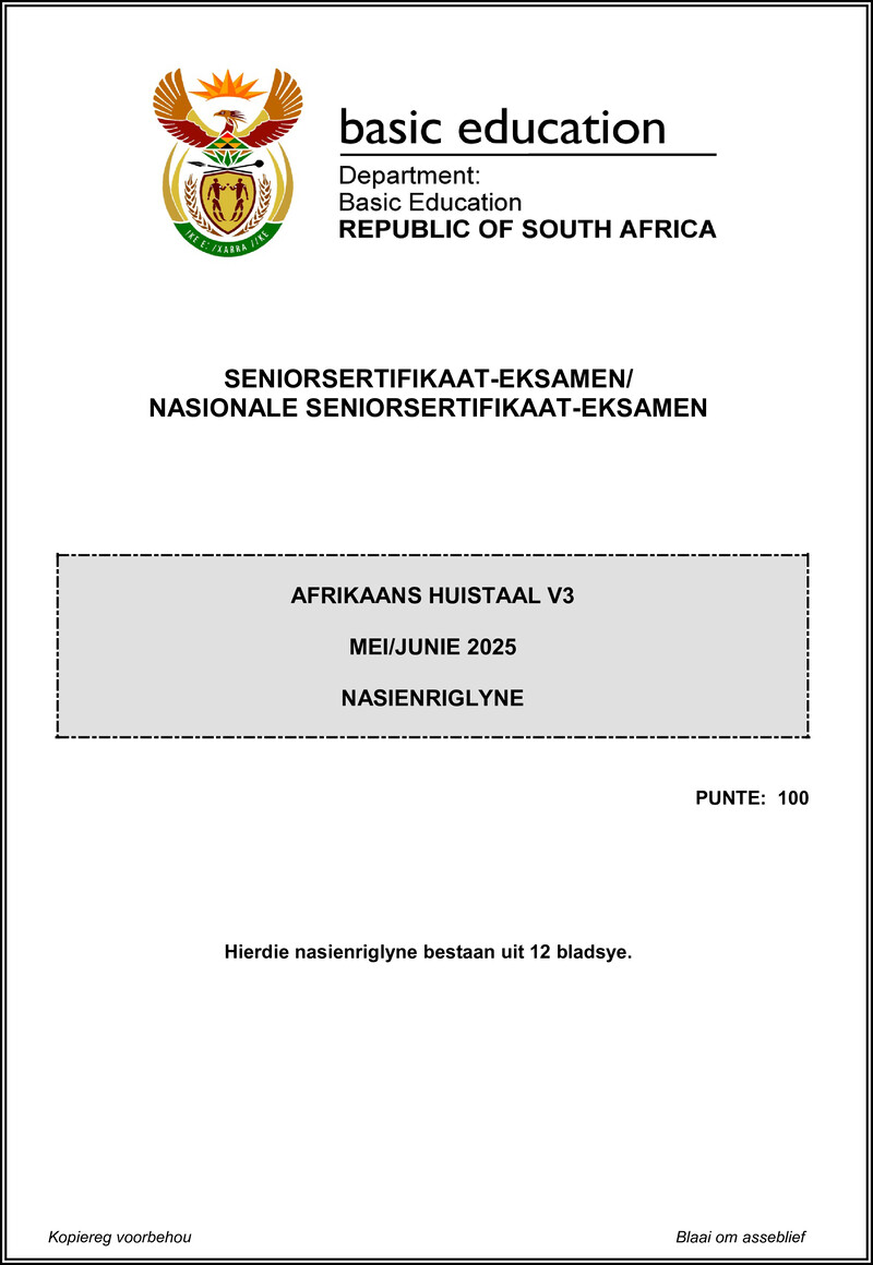 Afrikaans Hl P3 May June 2025 Mg Gr12