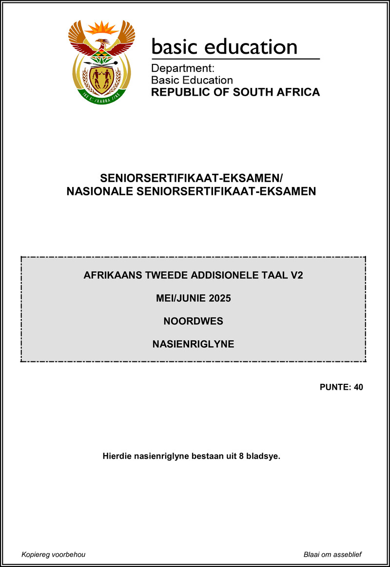 Afrikaans Sal P2 May June 2025 Mg North West Gr12