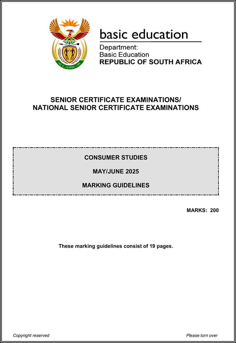 Consumer Studies May June 2025 Mg Eng Gr12