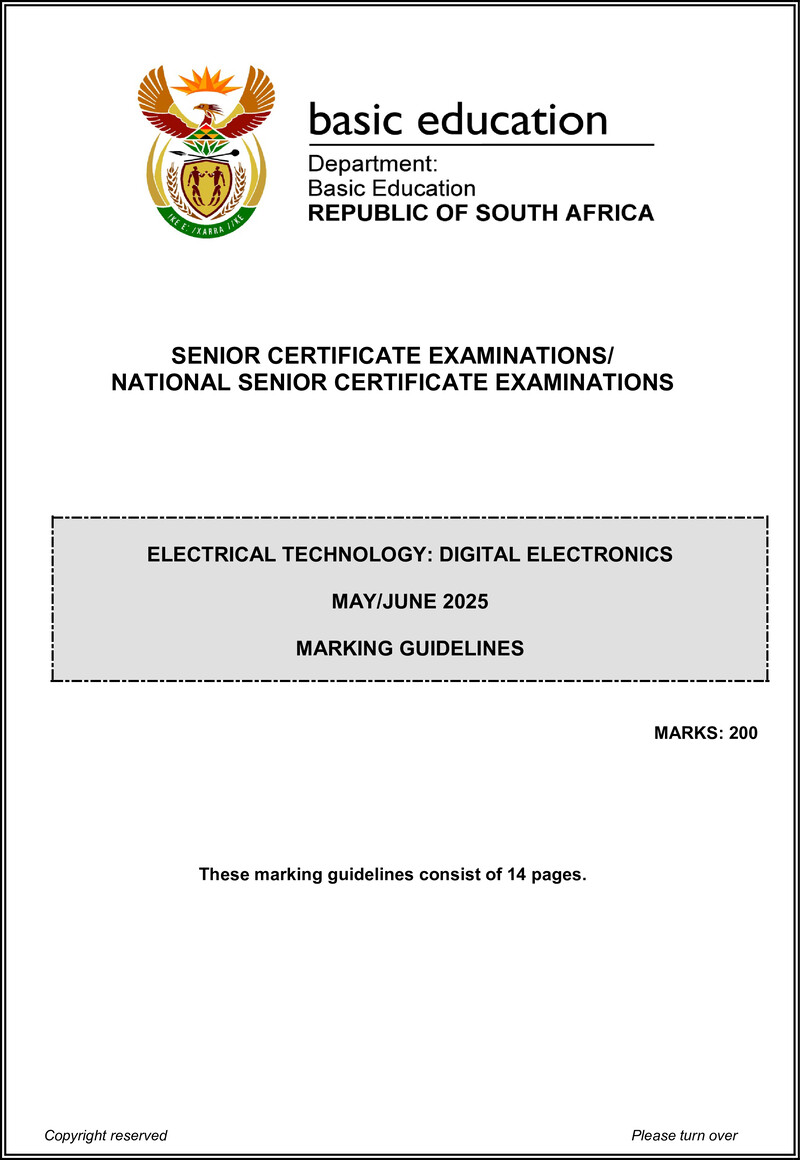Grade 12 Electrical Technology past paper 2025 – electrical technology may june 2025 digital mg eng gr12
