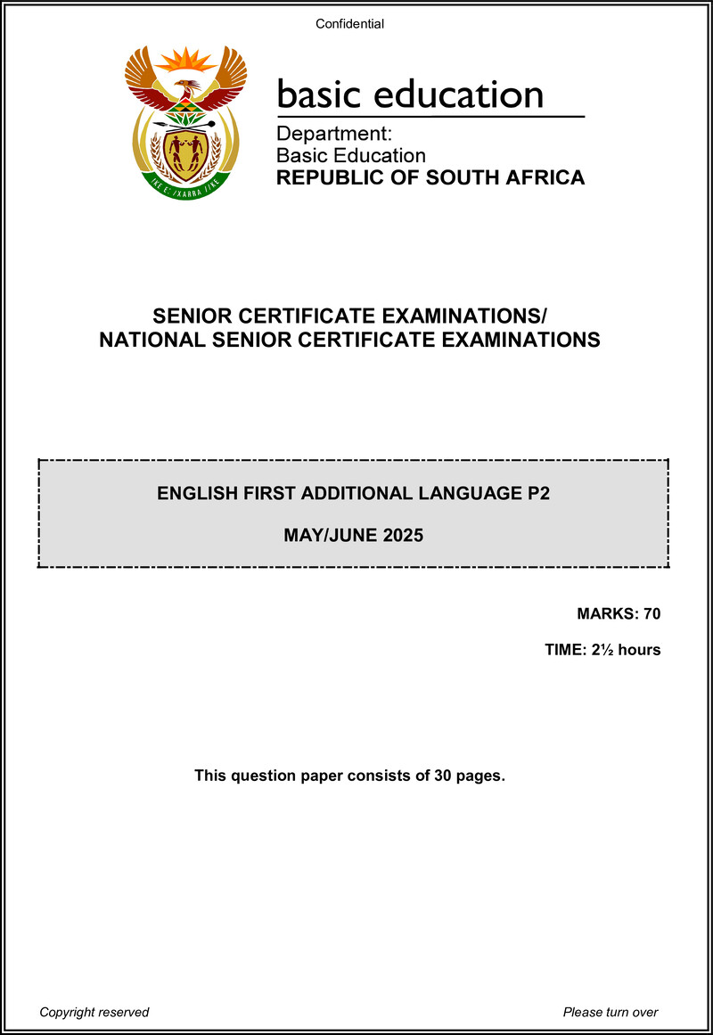 English Fal P2 May June 2025 Gr12