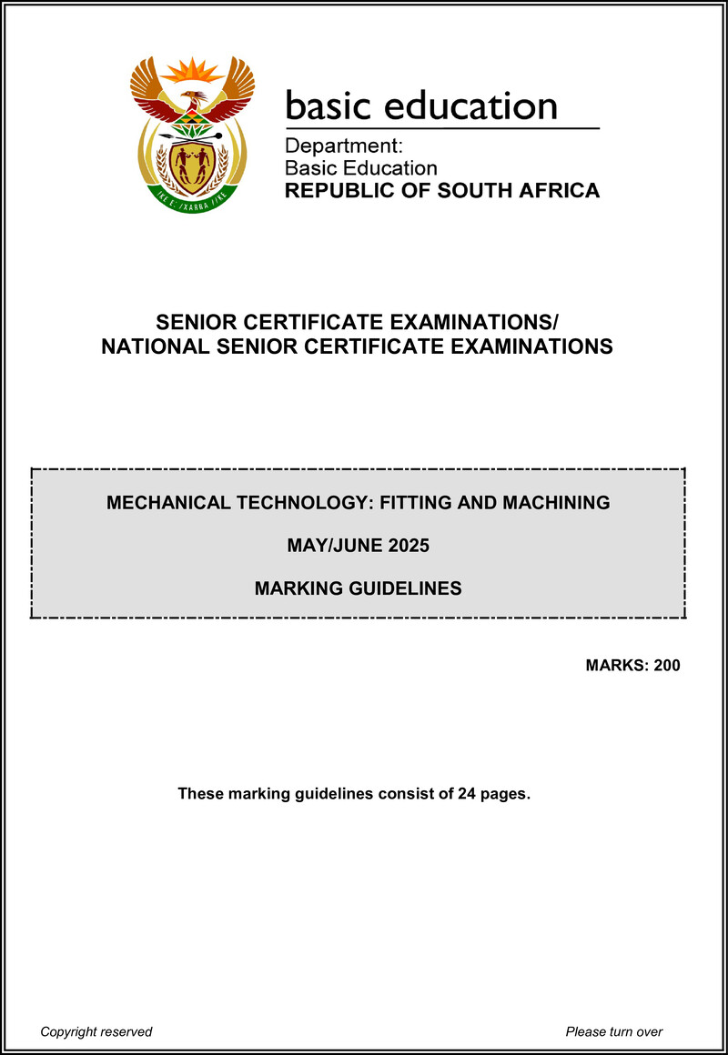 Mechanical Technology June 2025 Fitting And Machining Mg Eng Gr12
