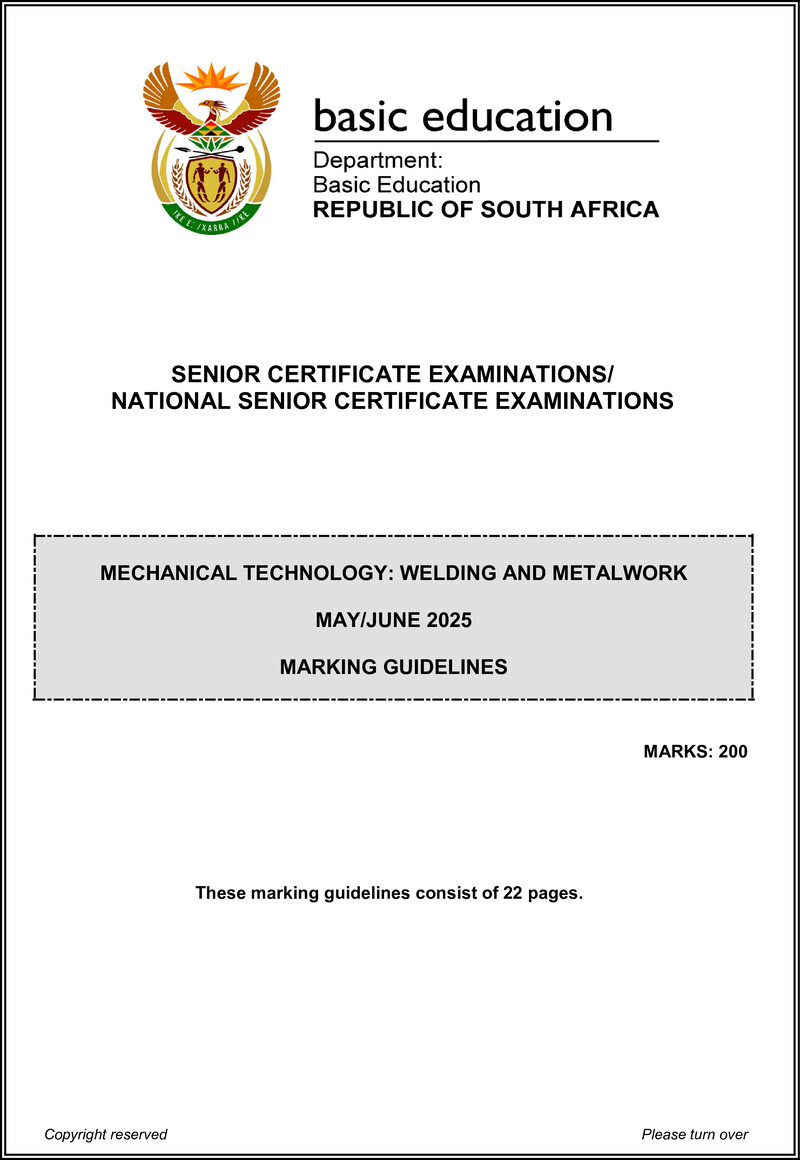 Mechanical Technology June 2025 Welding Metal Work Mg Eng Gr12