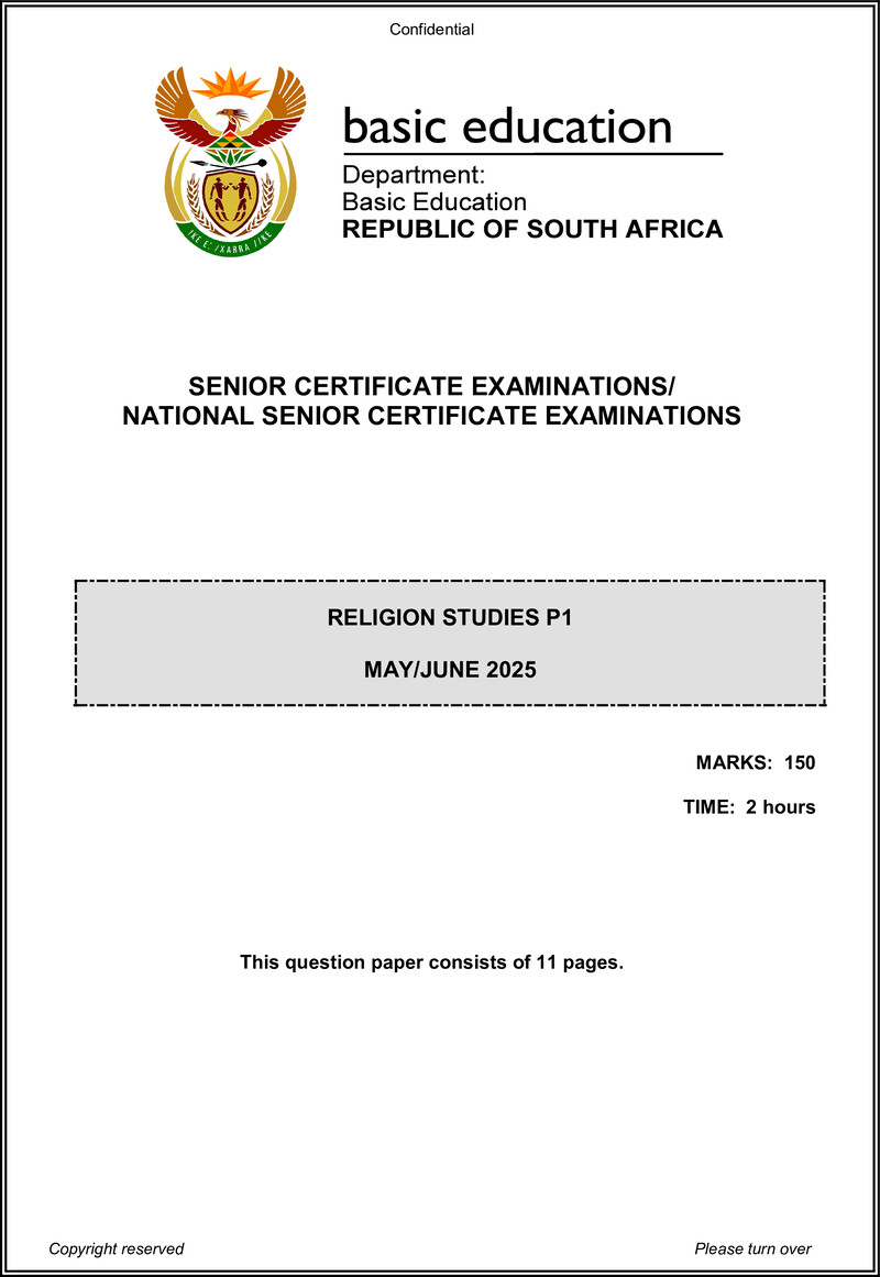 Religion Studies P1 May June 2025 Eng Gr12