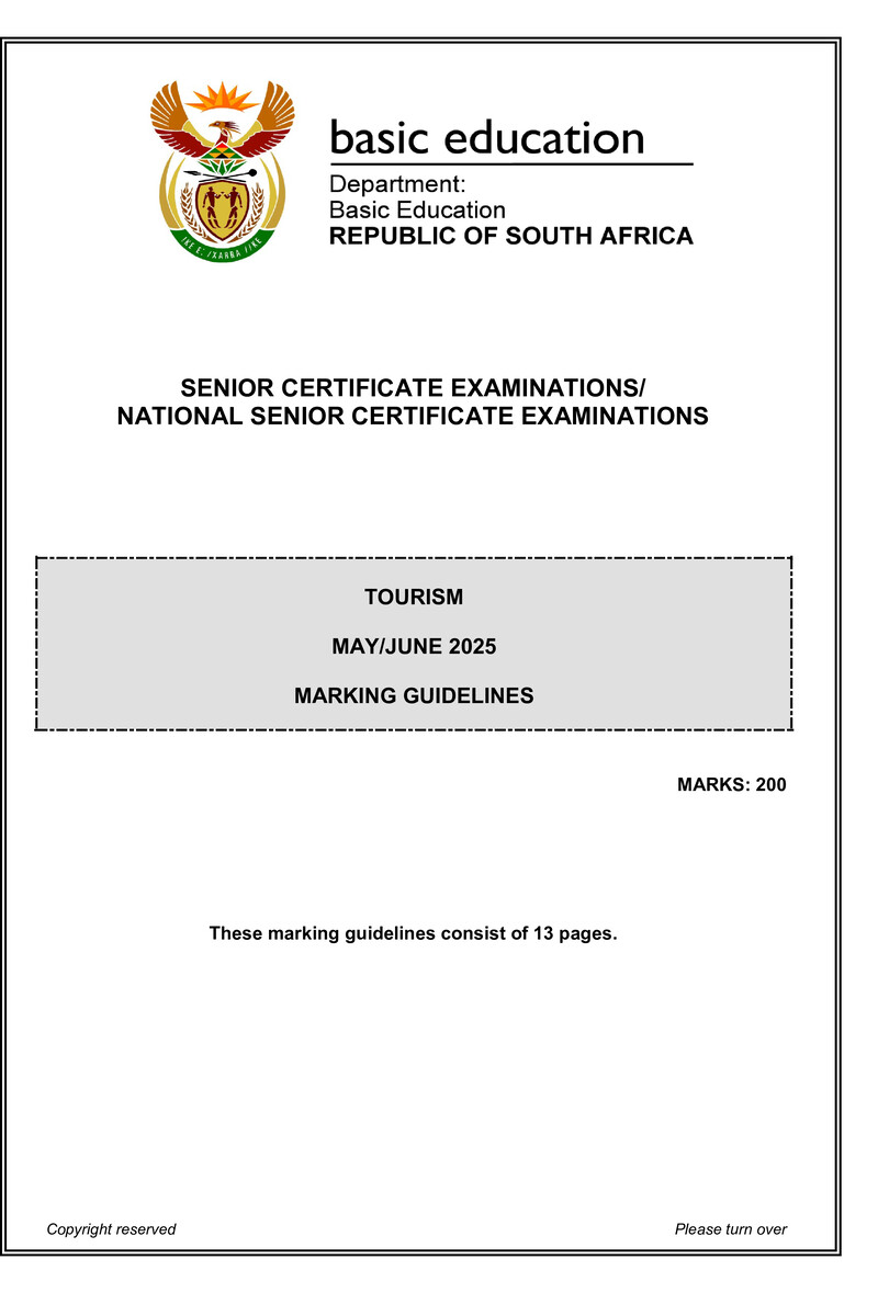 Tourism May June 2025 Mg Eng Gr12