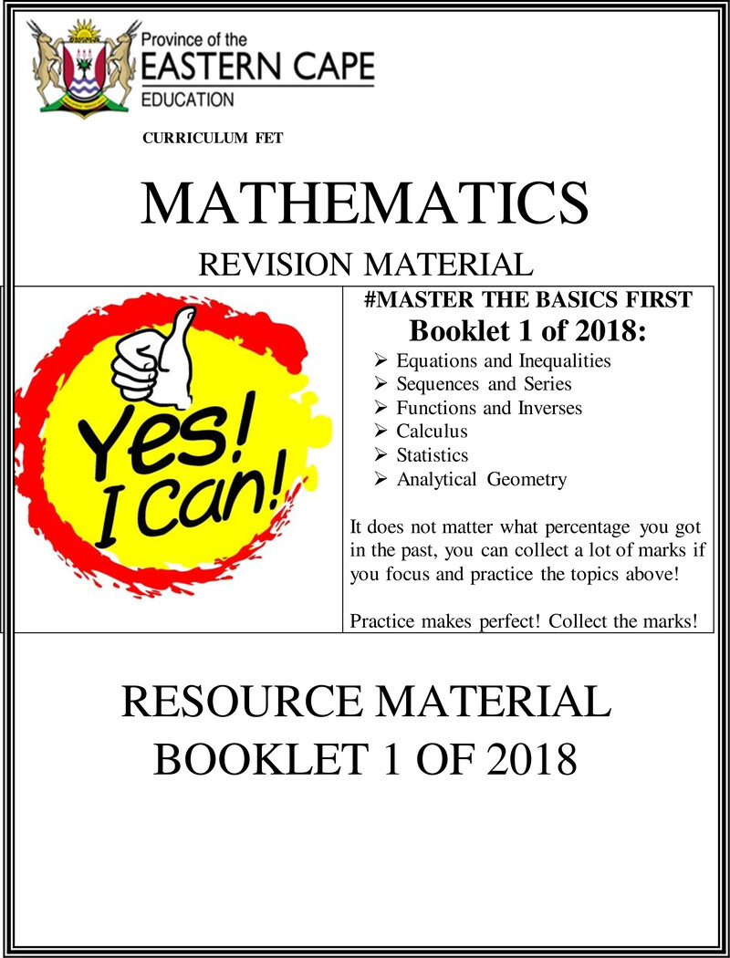 5 Mathematics Booklet 1 Of 2018 1