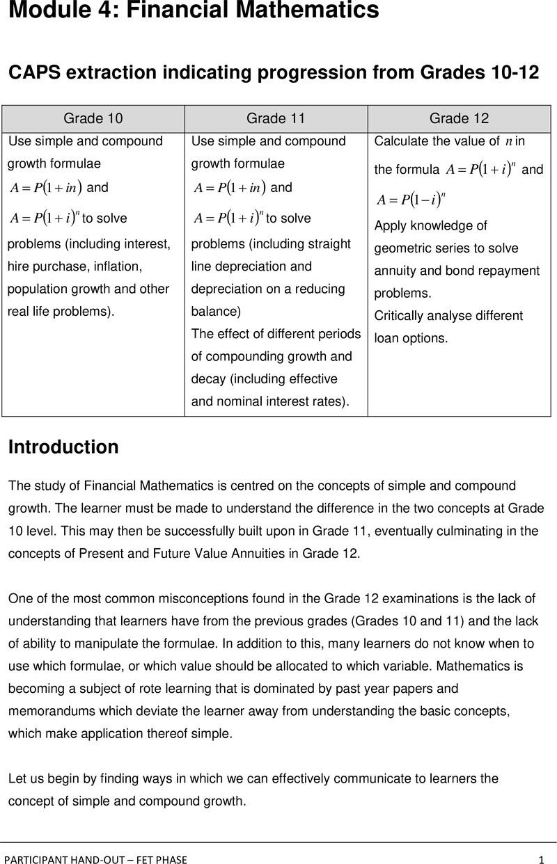 Financial Mathematics