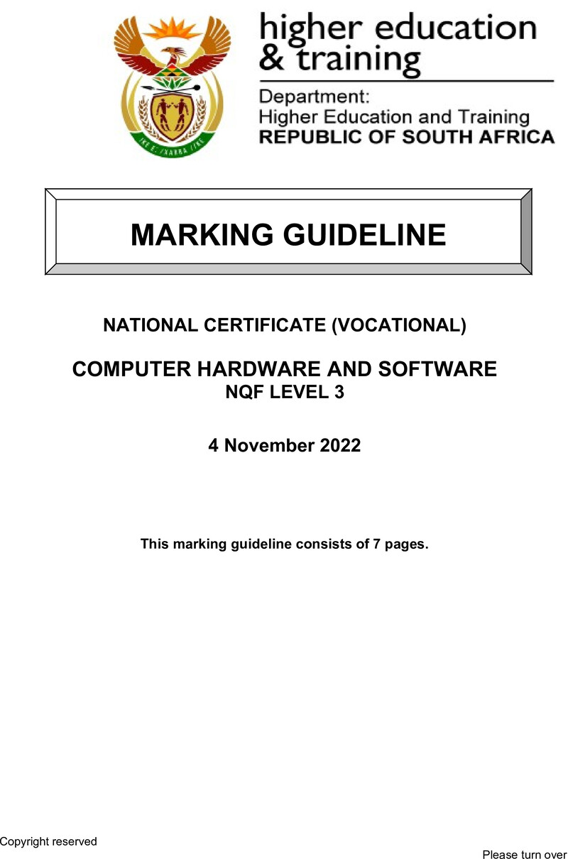 Nc520 Computer Hardware And Software L3 Memo Nov 2022 Signed Off 1
