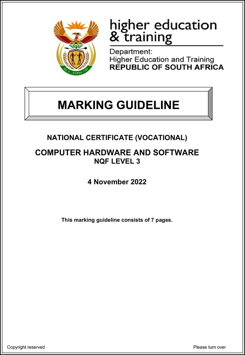 Nc520 Computer Hardware And Software L3 Memo Nov 2022 Signed Off