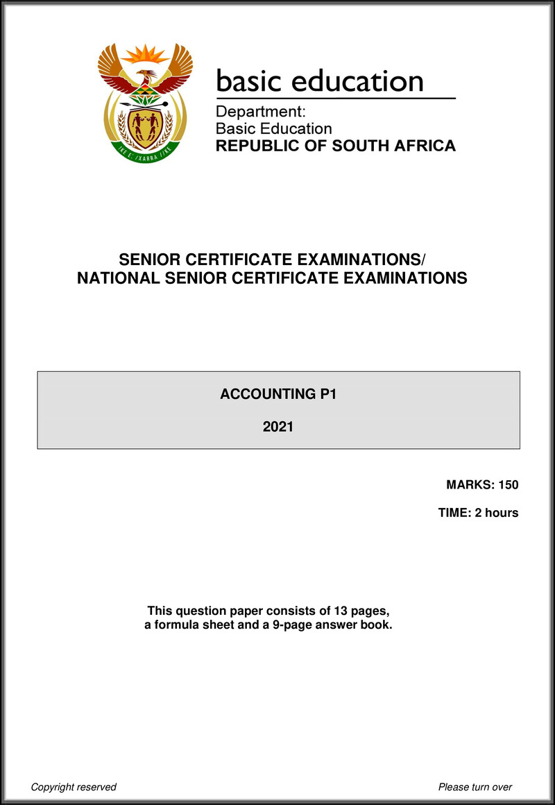 Accounting P1 May June 2021 Eng Gr12