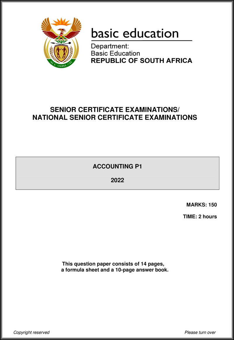 Accounting P1 May June 2022 QP Eng Gr12