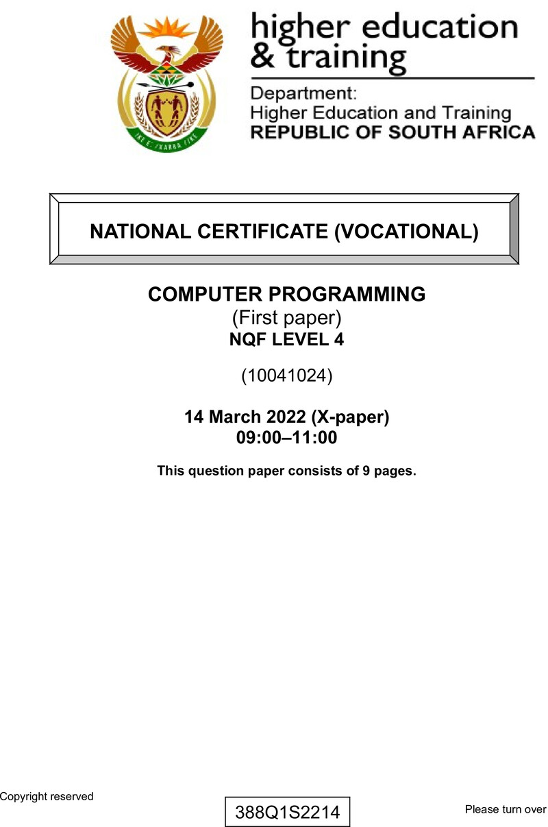 Nc530 Computer Programming L4 P1 QP Supp Feb 2022 Signed Off