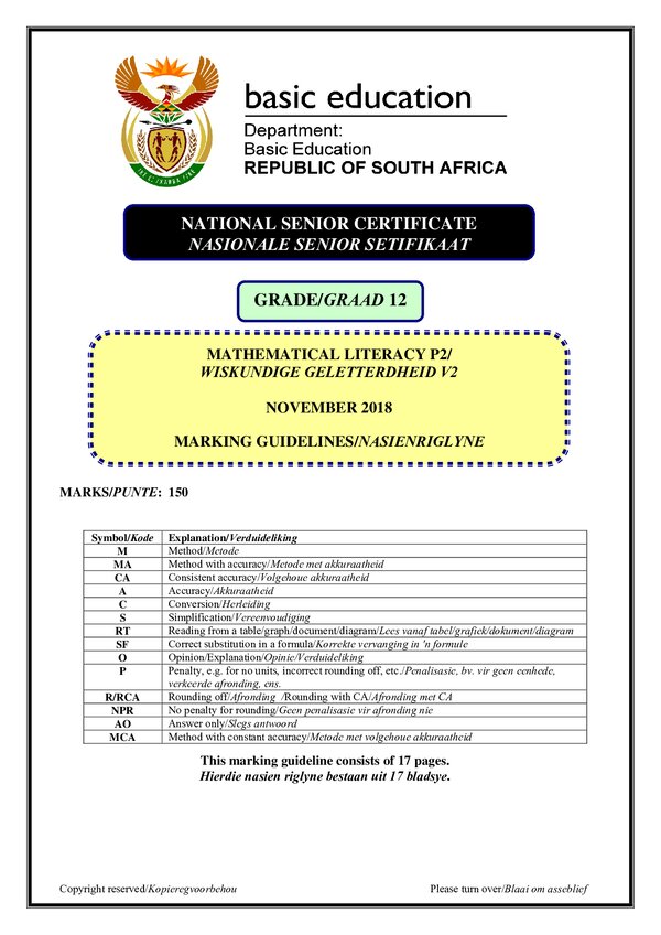 Memo 2 (Afrikaans And English) Gr12