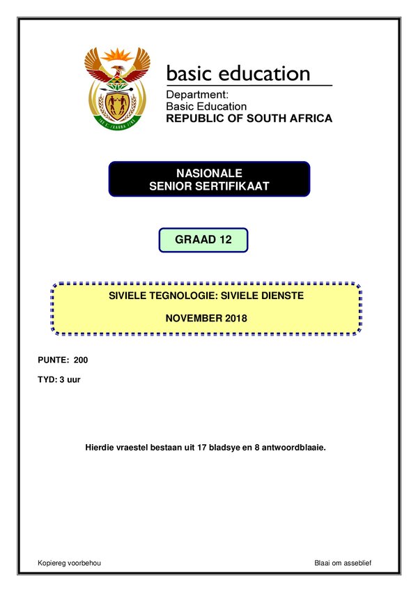 Civil Services Paper 1 (Afrikaans) Gr12