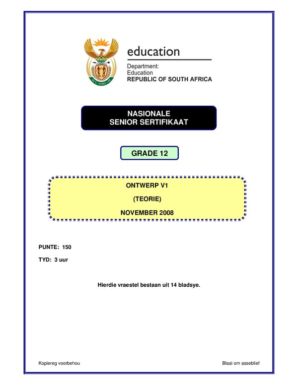 Design Theory P1 Afrikaans Gr12