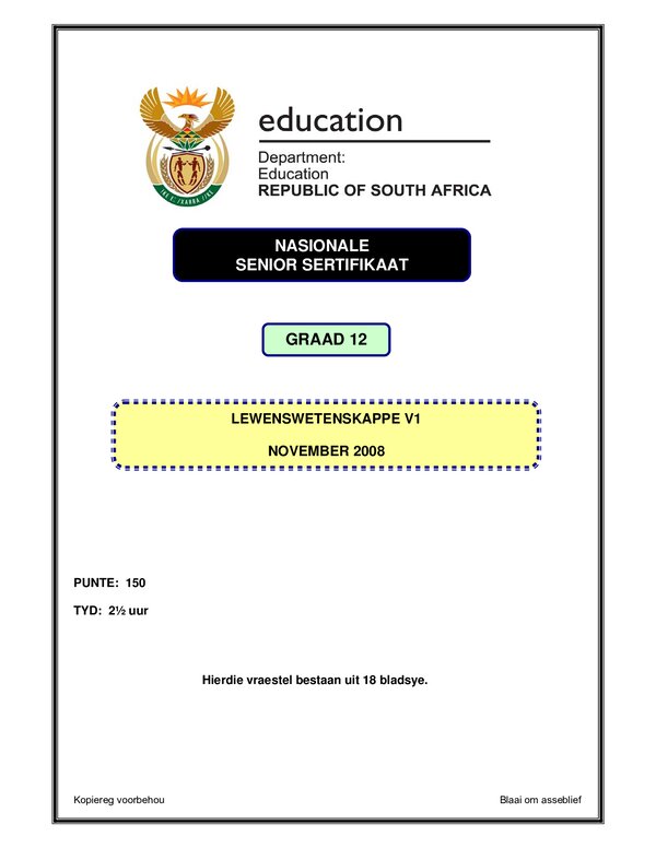 Life Sciences P1 Afrikaans Gr12