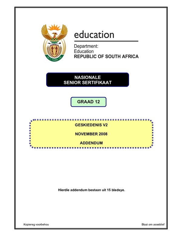 History P2 Afrikaans Addendum Gr12