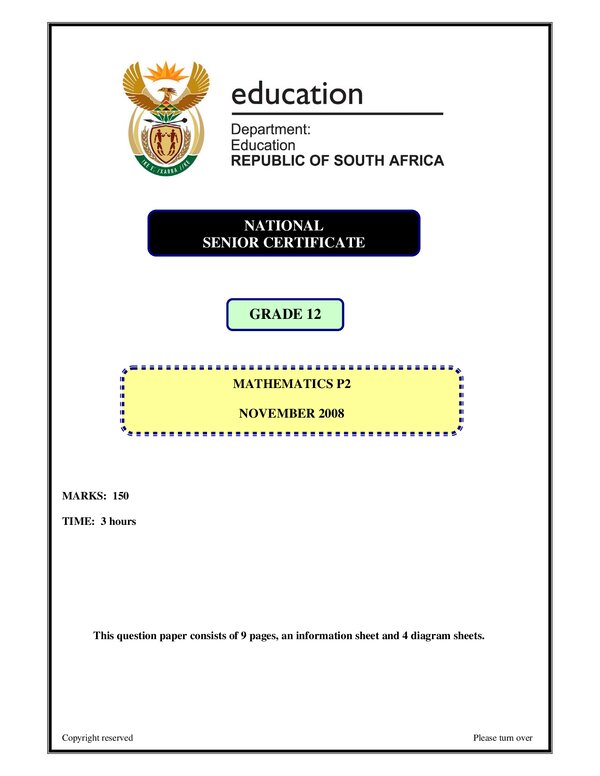 Mathematics P2 English Gr12