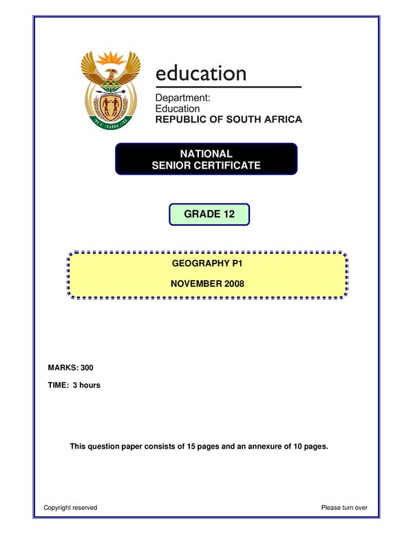 Geography P1 English Gr12