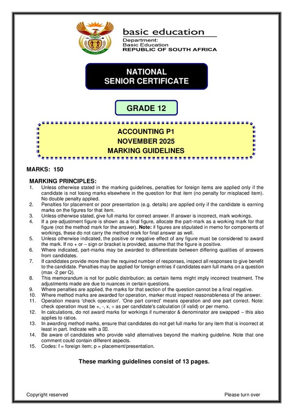 Grade 12 English past paper 2025 – Memo 1 (English) gr12