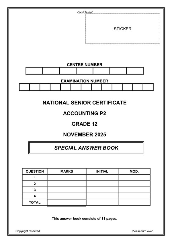 Grade 12 English past paper 2024 – Paper 2 Answerbook (English) gr12